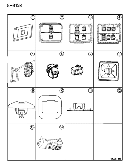 1995 Jeep Grand Cherokee Switch As-Assembly - Power Window (1 Gang) Diagram for 56007658