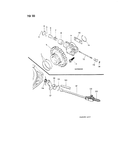 1987 Dodge Diplomat Governor & Parking Sprag Diagram