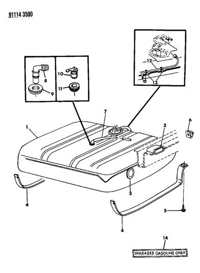 1991 Chrysler Town & Country Strap-Assembly - Fuel Tank Support Diagram for 4682784