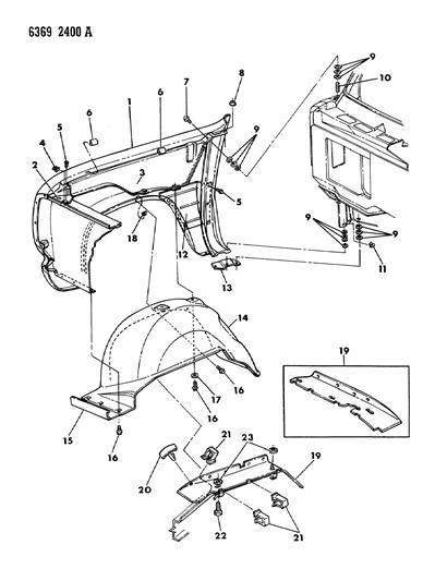 1987 Dodge W350 Fender Front Diagram