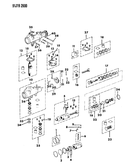 1991 Jeep Grand Wagoneer Gear - Power Steering Diagram