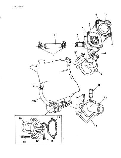 1984 Dodge Diplomat Water Pump & Related Parts Diagram 1