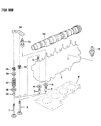 1987 Chrysler New Yorker Camshaft & Valves Diagram 1