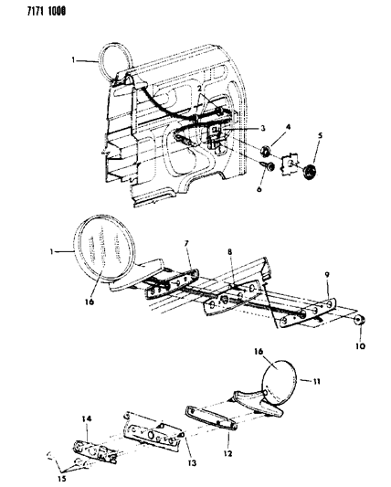 1987 Dodge Charger Remote Control Mirror Package Diagram for 5232182