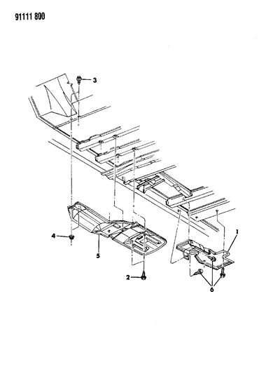 1991 Chrysler Town & Country Heat Shields - Exhaust Diagram