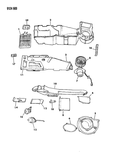 1989 Dodge Caravan Heater Unit Diagram 1