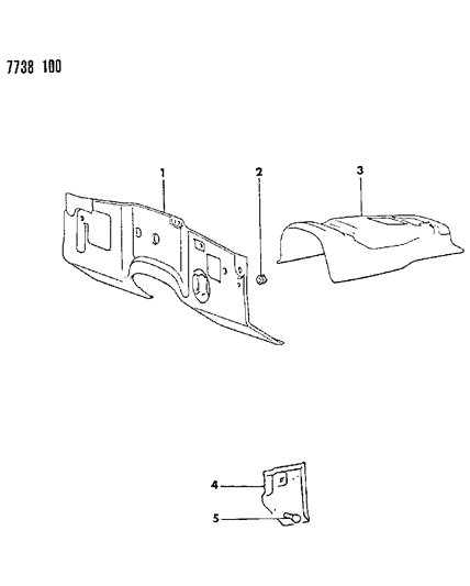 1987 Dodge Raider Cowl Panel & Silencers Diagram