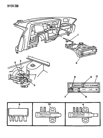 1991 Dodge Dynasty Controls, Heater Diagram