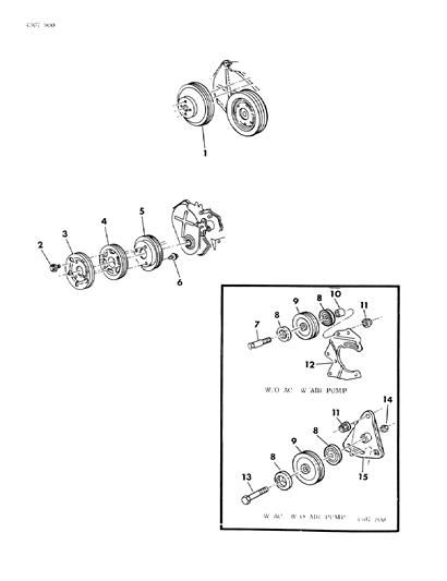 1984 Dodge Ram Van Drive Pulleys Diagram 1