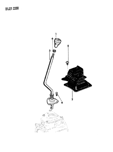 1985 Jeep Wrangler Controls, Gearshift Diagram 2