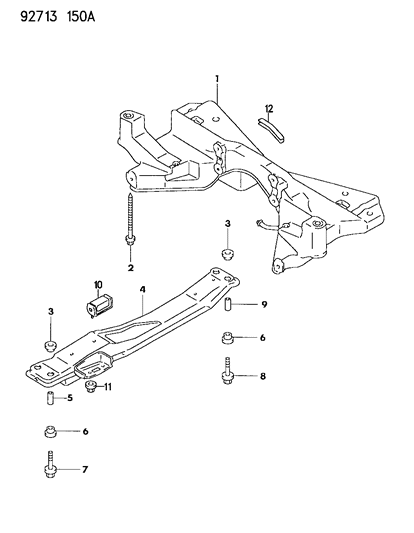 1994 Dodge Colt Washer-Front Axle CROSSMEMBER Diagram for MB844447