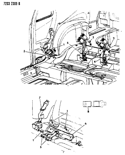 1987 Chrysler LeBaron Belt - Front Seat Diagram 3