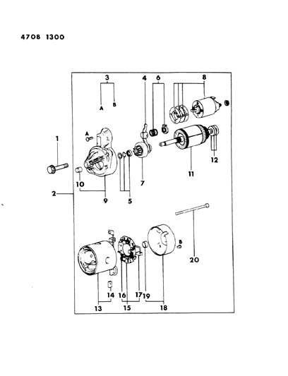 1984 Chrysler Conquest Starter Diagram 1