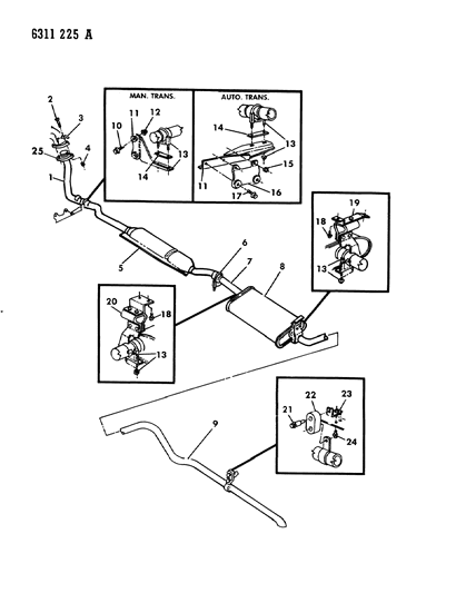 1987 Dodge Dakota Exhaust System Diagram 1