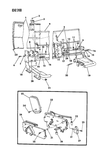 1988 Dodge Grand Caravan Rear Fold Down Seat Diagram