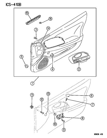 1995 Chrysler Sebring Front Door Panels Diagram