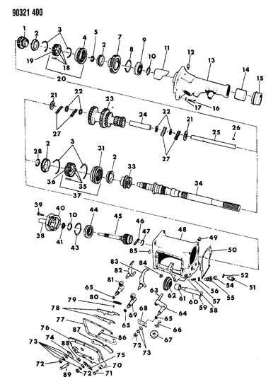 1990 Dodge W150 Transmission, Overdrive Diagram