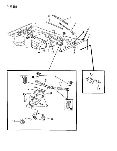 1989 Chrysler TC Maserati Windshield Wiper System Diagram