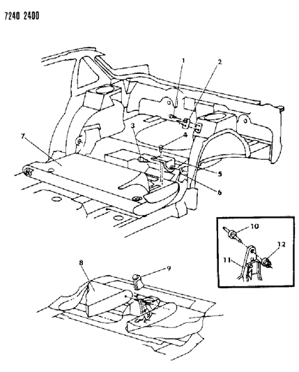 1987 Chrysler LeBaron GTS Rear Fold Down Seat Diagram