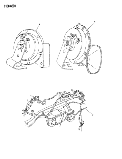 1989 Dodge Daytona Horn-Hi Note Diagram for 4469050