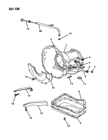 1989 Dodge W250 Case & Related Parts Diagram 1