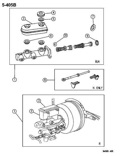 1994 Dodge Ram Van Brake Master Cylinder Diagram