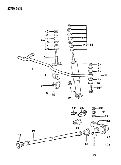 1993 Dodge Ram 50 Stabilizer - Front Diagram 1