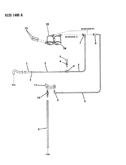 1986 Dodge Omni EGR Hose Harness Diagram 1