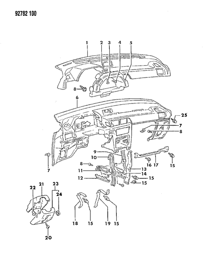 1994 Dodge Colt Instrument Panel Diagram 2