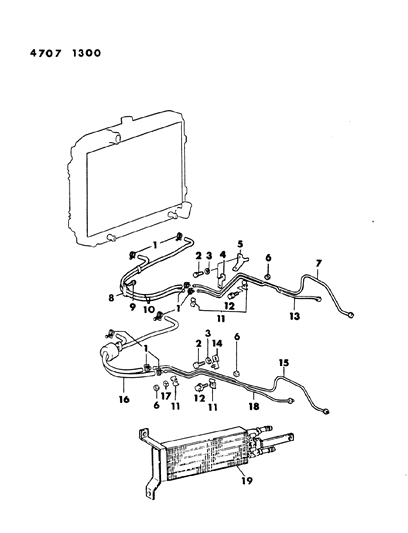 1984 Dodge Ram 50 Oil Cooler & Lines Diagram