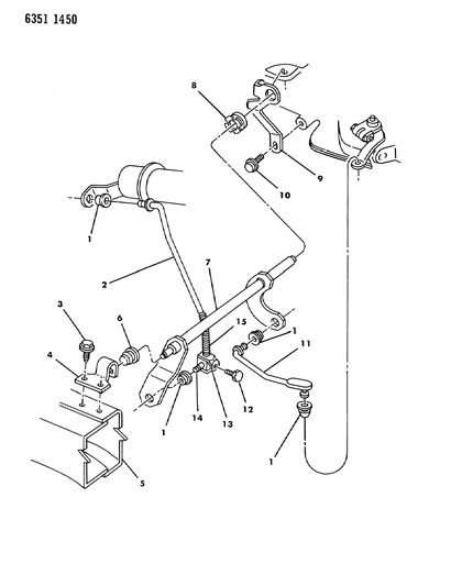 1987 Dodge Dakota Controls, Gearshift, Lower Diagram