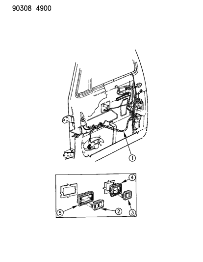 1990 Dodge D150 Wiring - Door Diagram