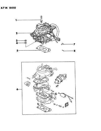 1984 Dodge Colt Carburetor & Gasket Set Diagram 3