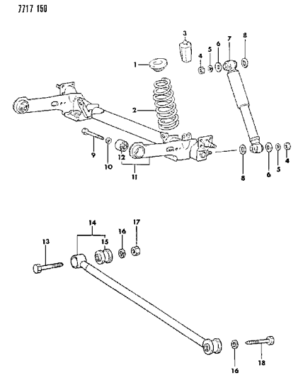 1988 Dodge Colt Suspension - Rear Diagram 2