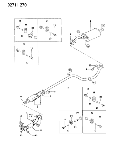 1993 Dodge Colt Exhaust System Diagram 2