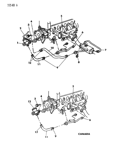 1985 Chrysler LeBaron Base Air Pump Tubing Diagram