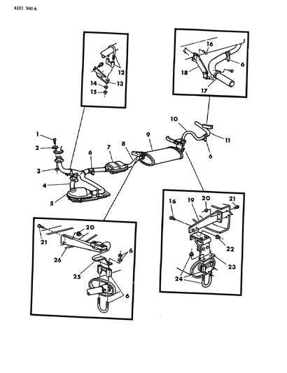 1985 Dodge Ramcharger Exhaust System Diagram 3