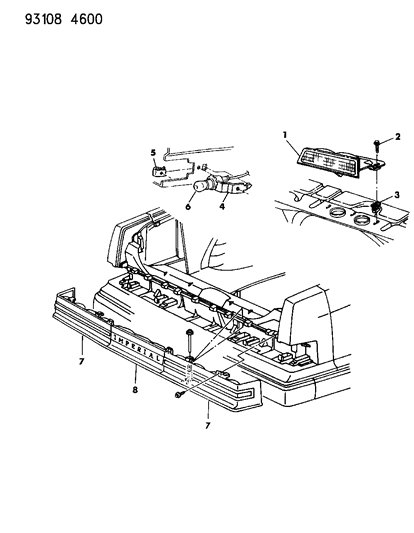1993 Chrysler New Yorker Fifth Avenue Lamps & Wiring - Rear Diagram 1