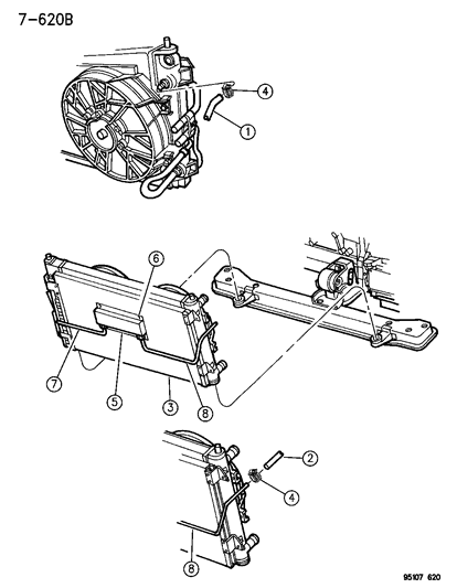 1995 Dodge Stratus Oil Cooler & Lines Diagram