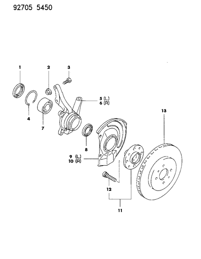 1993 Dodge Colt Seal Wheel Hub Diagram for MB808443