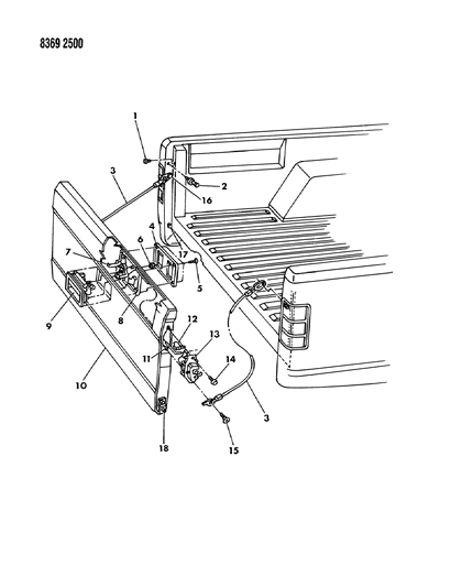 1989 Dodge Dakota Tailgate Diagram