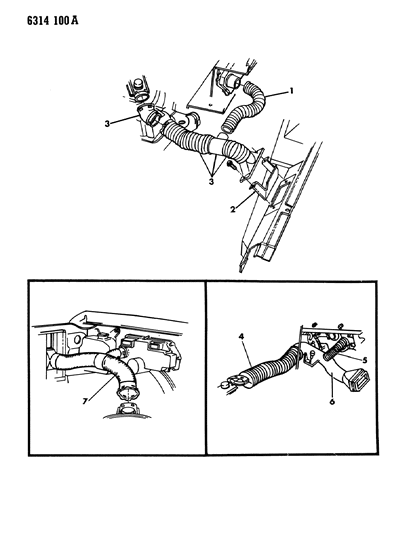 1986 Dodge W250 Fresh Air Intake System Diagram