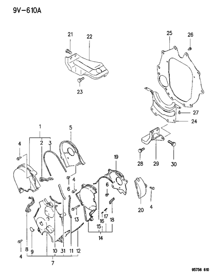 1995 Dodge Stealth Timing Belt Cover Diagram 2