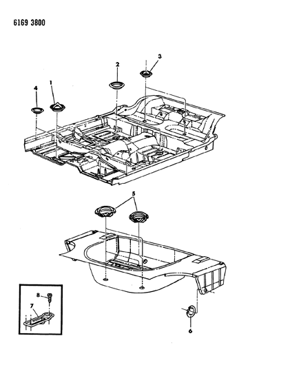 1986 Chrysler LeBaron Base Plugs Floor Pan Diagram