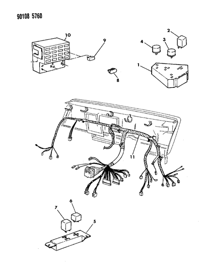 1990 Chrysler New Yorker Wiring - Instrument Panel Diagram