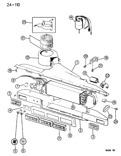 1994 Jeep Wrangler Evaporator And Blower, Air Conditioning Diagram