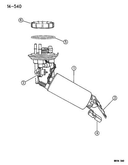 1996 Dodge Stratus Fuel Pump & Level Unit Diagram