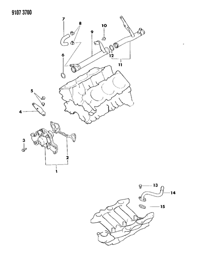 1989 Dodge Caravan Pipe,WATE-R Pump Inlet Water Diagram for MD131987