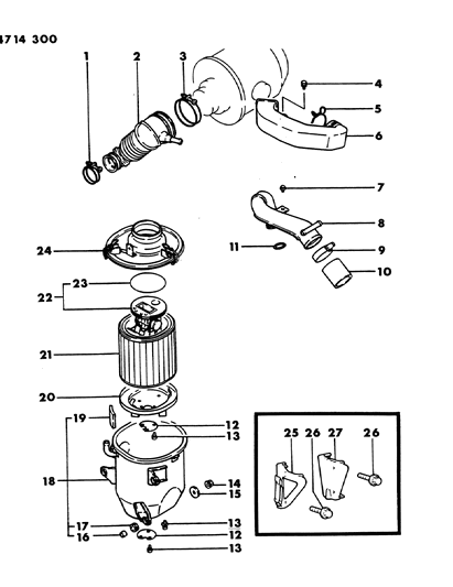 1984 Dodge Colt Air Cleaner Diagram 5