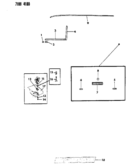 1987 Dodge Caravan Mouldings & Ornamentation - Exterior View Diagram 1